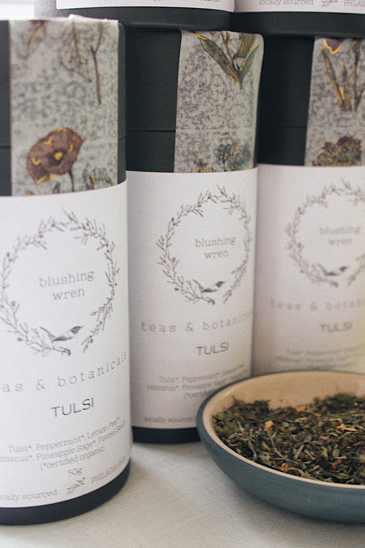blushing wren Tulsi - 100g Canister