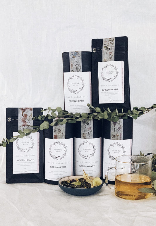 blushing wren Green Heart - 100g Canister