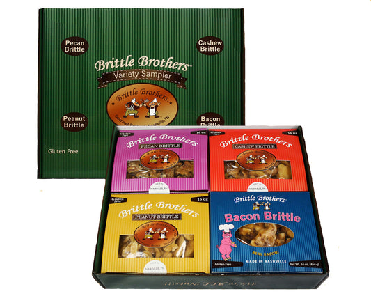 Brittle Brothers Variety Sampler - 4 x 16 oz boxes