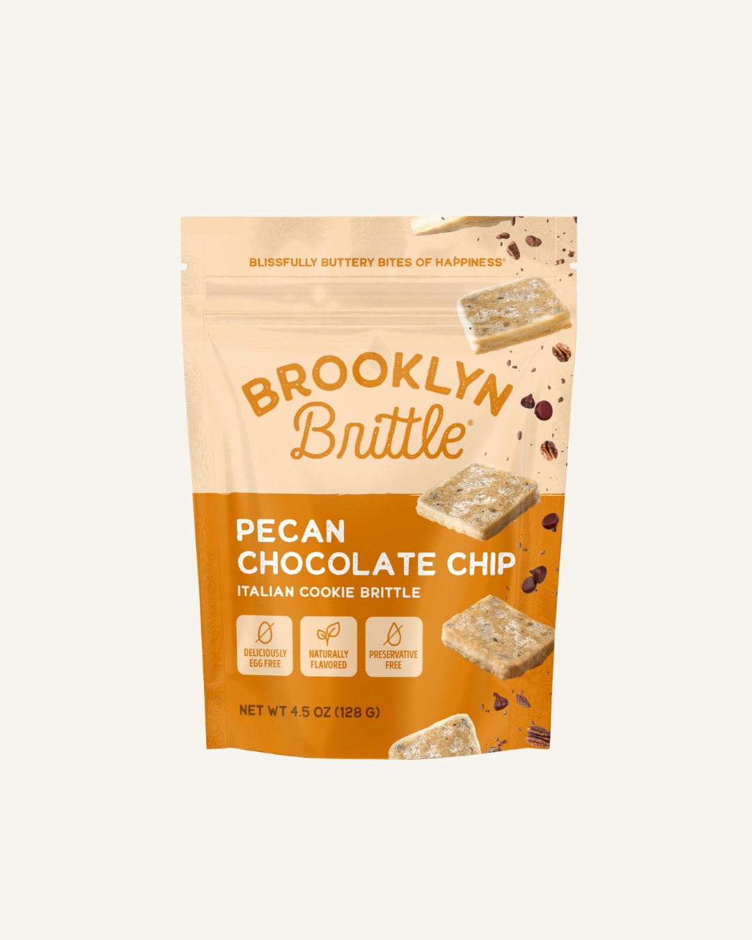Brooklyn Brittle Italian Cookie Brittle - Pouch Bag , Pecan Chocolate Chip