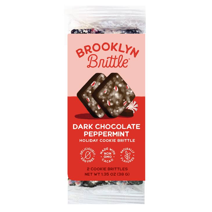 Brooklyn Brittle Dark Chocolate Peppermint Italian Cookie Brittle - 1.13oz Snack Pack