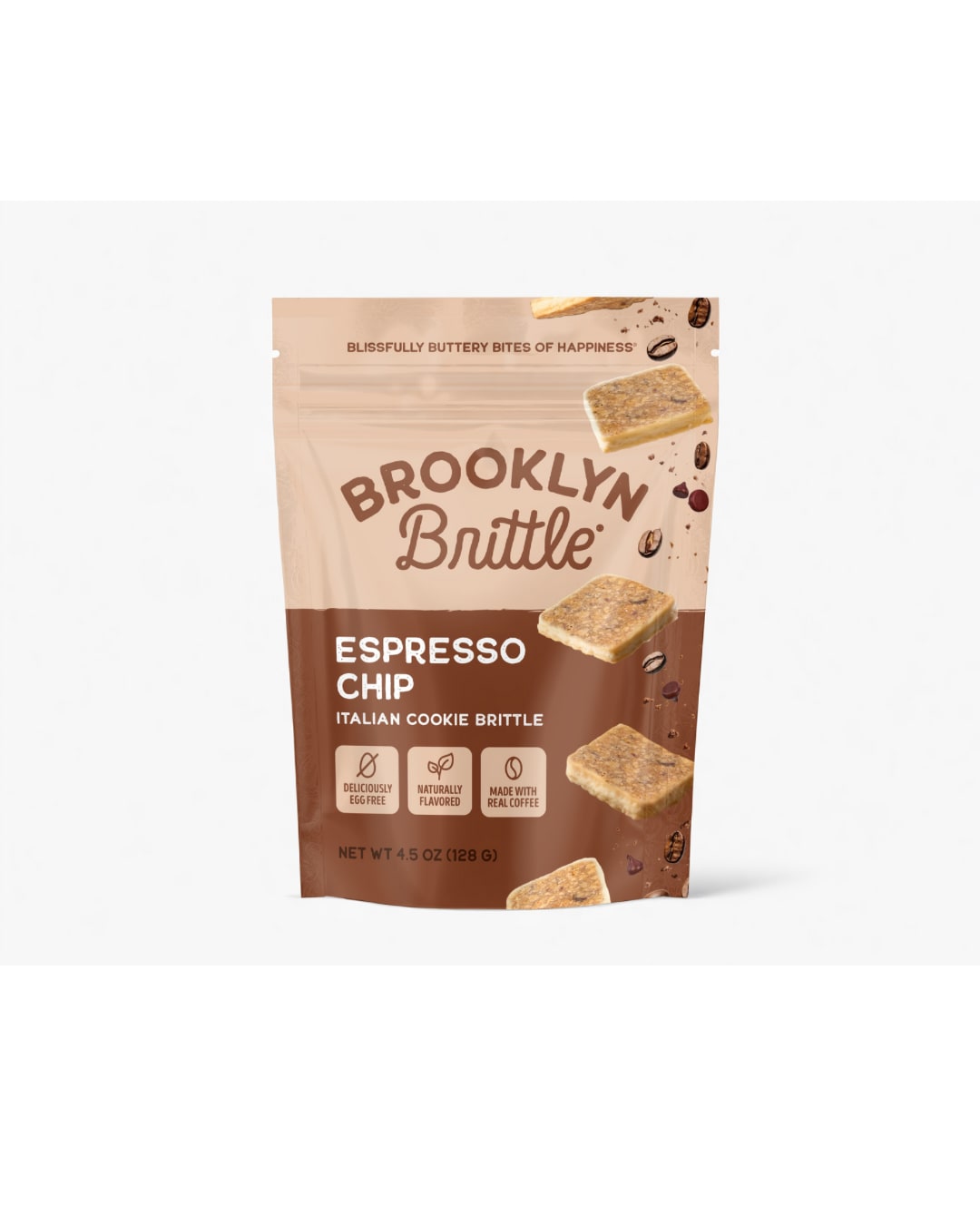 Brooklyn Brittle Italian Cookie Brittle - Pouch Bag , Espresso Chip