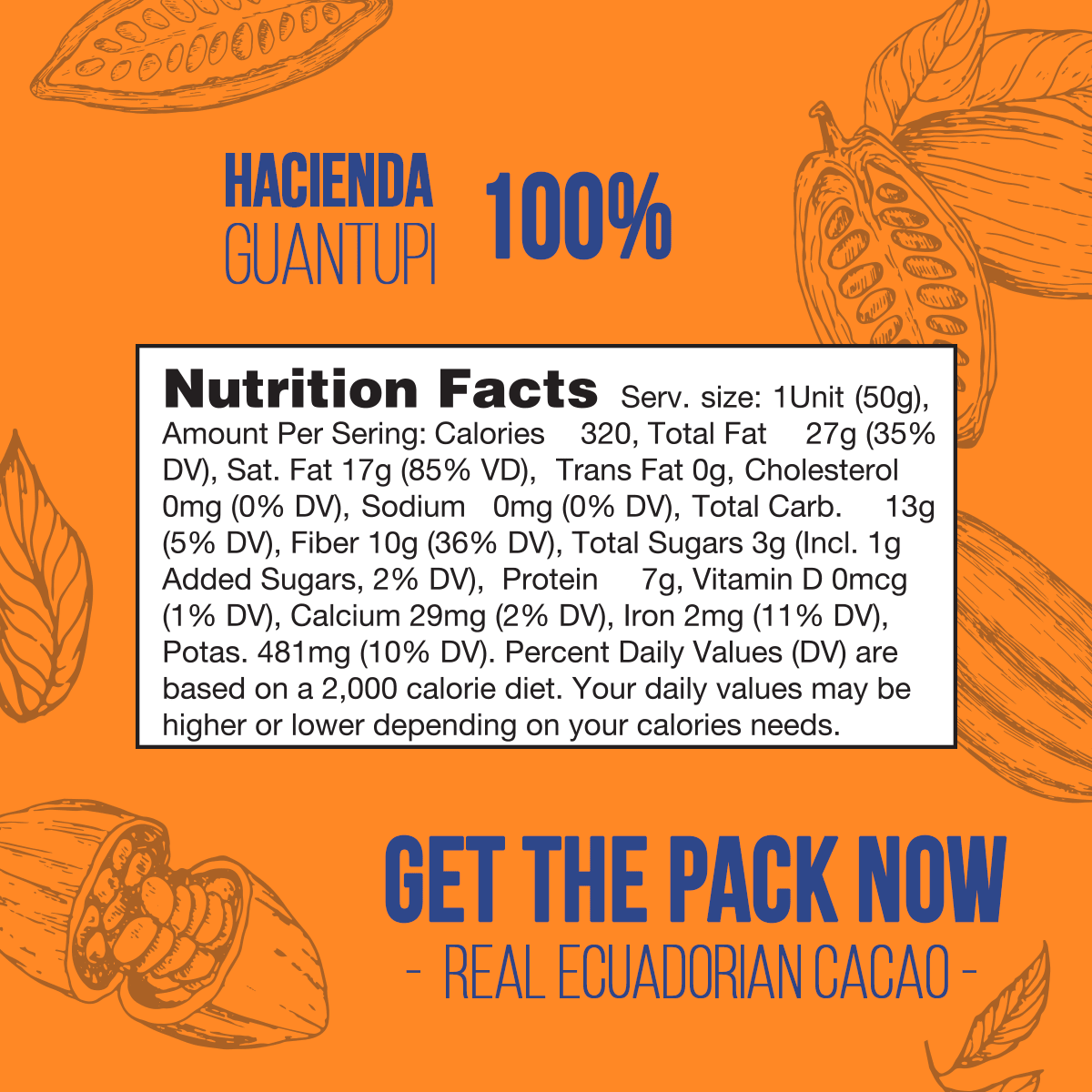 Organic Dark Chocolate Bar 100% Guantupi Farm - Single Origin Collection