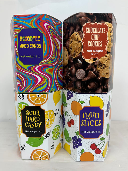 Bucks County Snack Foods Fruit Slices, Hard Candy, Sour Hard Candy, Chocolate Chip Cookies Asso