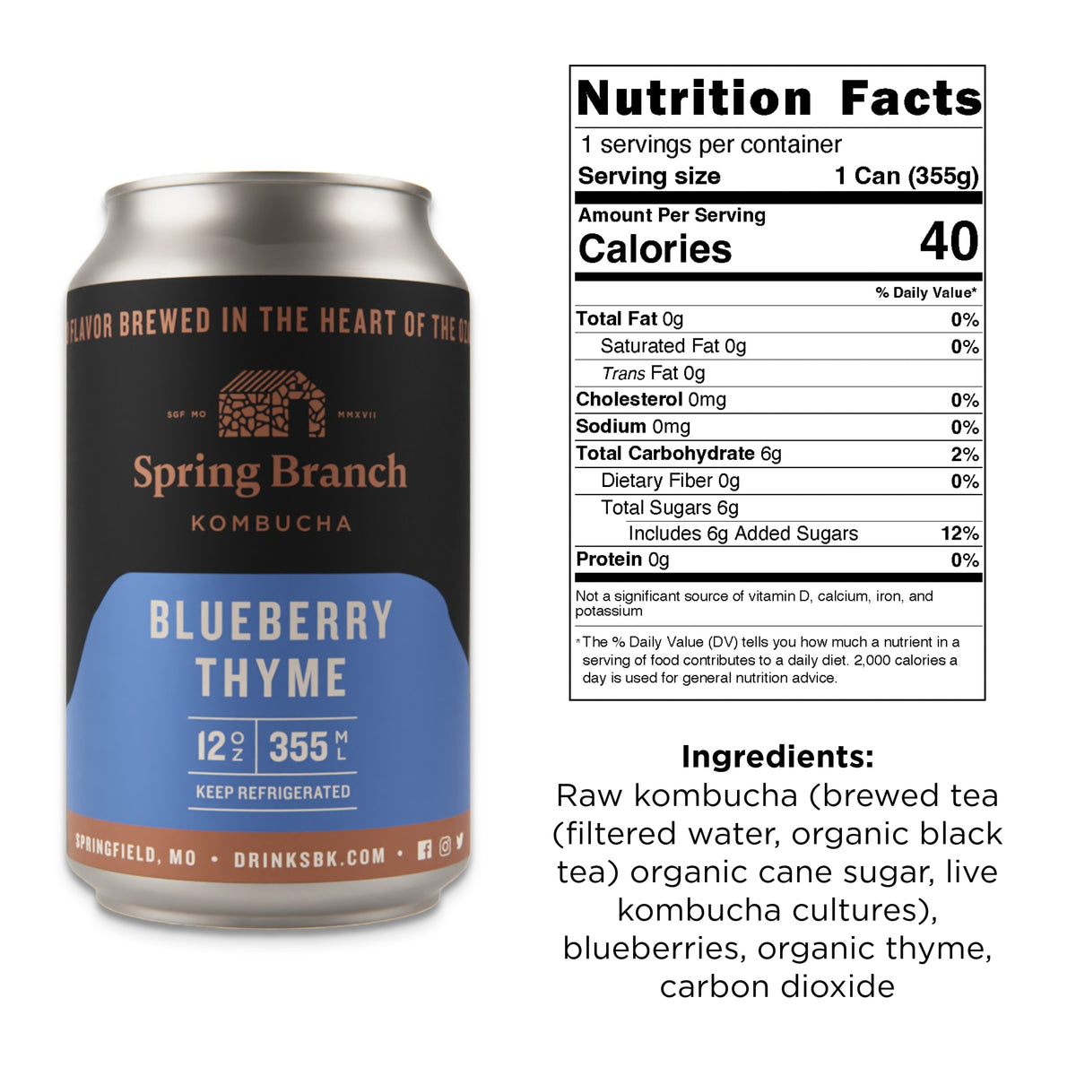 Spring Branch Kombucha BBT-CAN-12-Q24