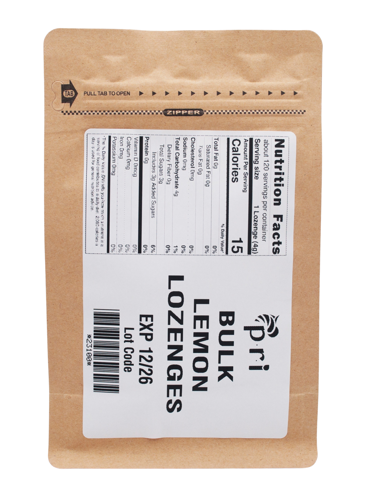 Pacific Resources International Bulk Lemon and Honey Lozenges - 1 lb 84007
