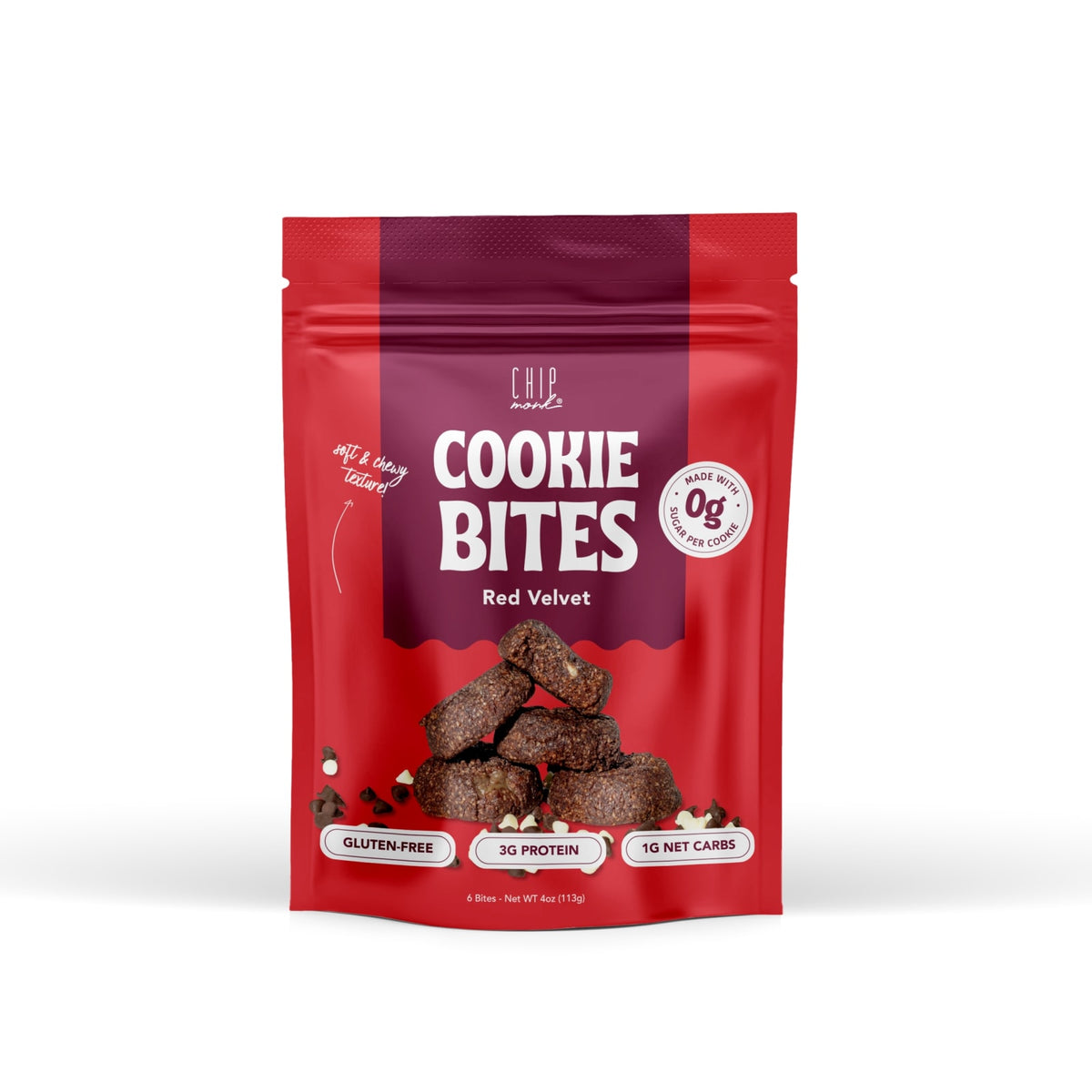 ChipMonk Baking 4oz Keto Cookie Bites - Red Velvet