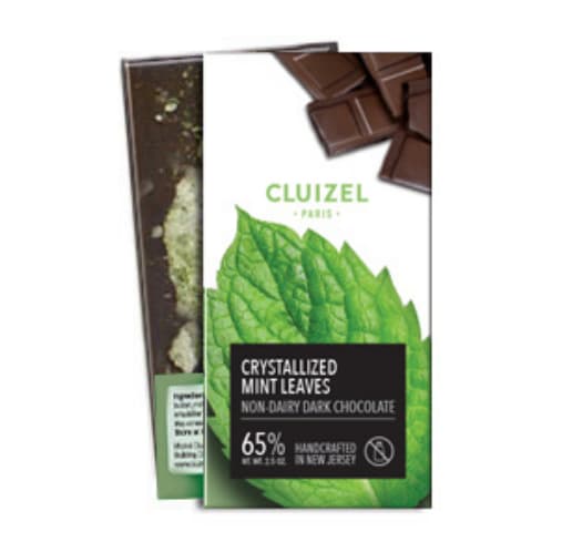 Cluizel Chocolatier Crystallized Mint Non-Dairy Dark Chocolate Bar