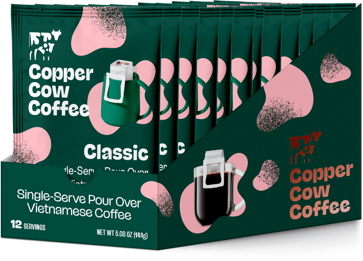 Copper Cow Coffee Single Serve Pour Over Coffee 12ct - Black