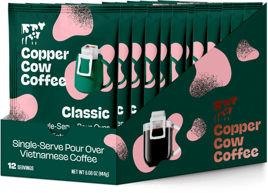 Copper Cow Coffee Single Serve Pour Over Coffee 12ct - Black