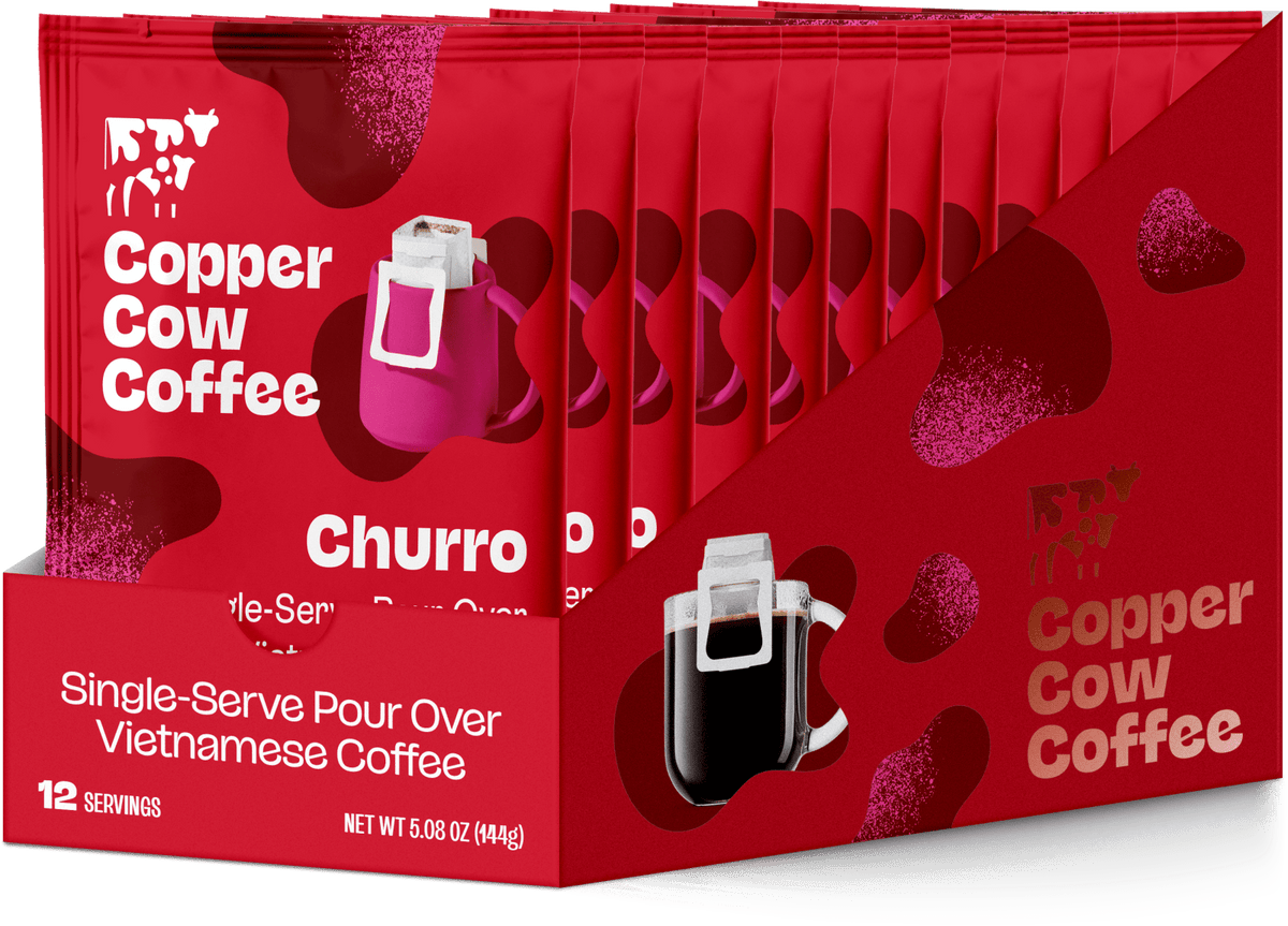 Copper Cow Coffee Single Serve Pour Over Coffee 12ct - Churro