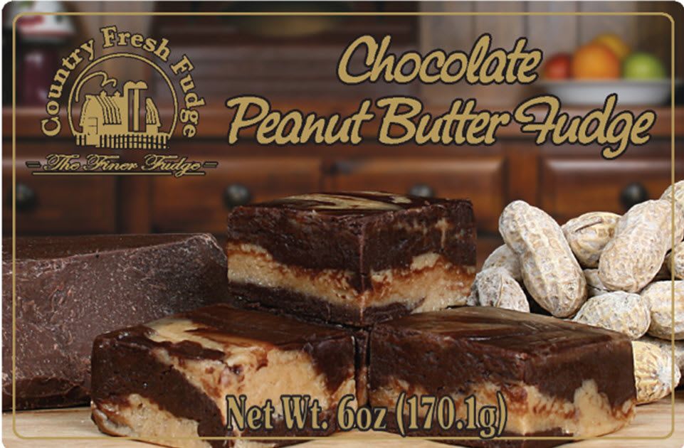 Country Fresh Food & Confections Country Fresh Fudge - 6oz Tray - Chocolate Peanut Butter