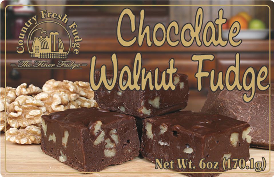Country Fresh Food & Confections Country Fresh Fudge - 6oz Tray - Chocolate Walnut