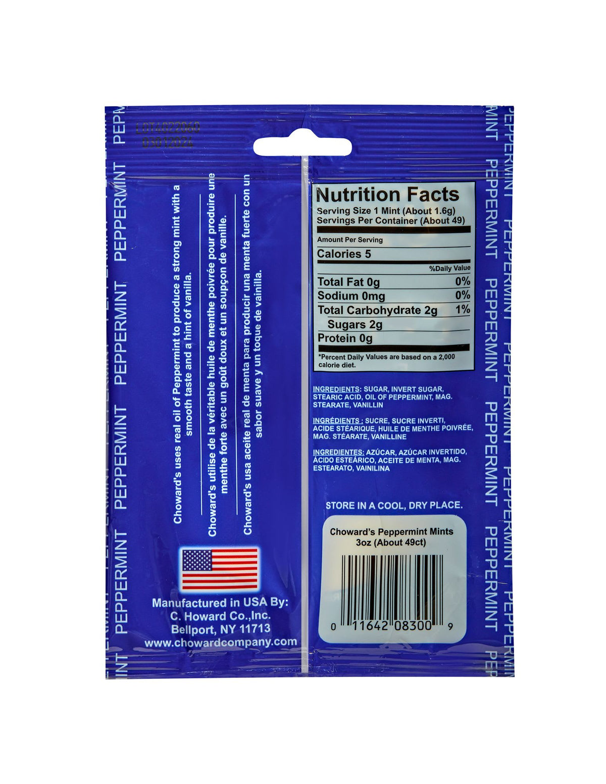 Candy Mints 3oz Peg Bag