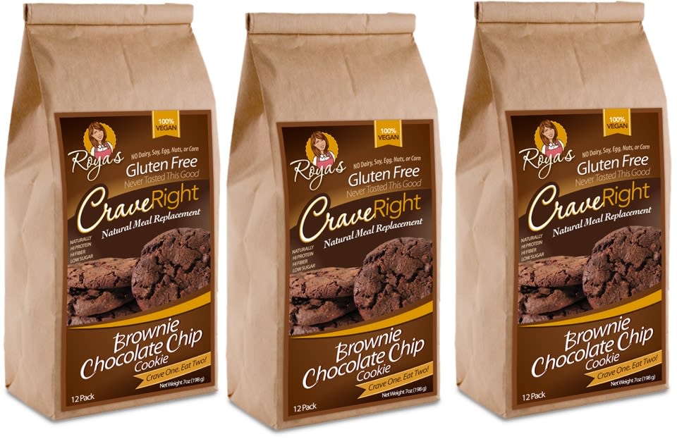 CraveRight Brownie Chocolate Chip Cookies - 7oz