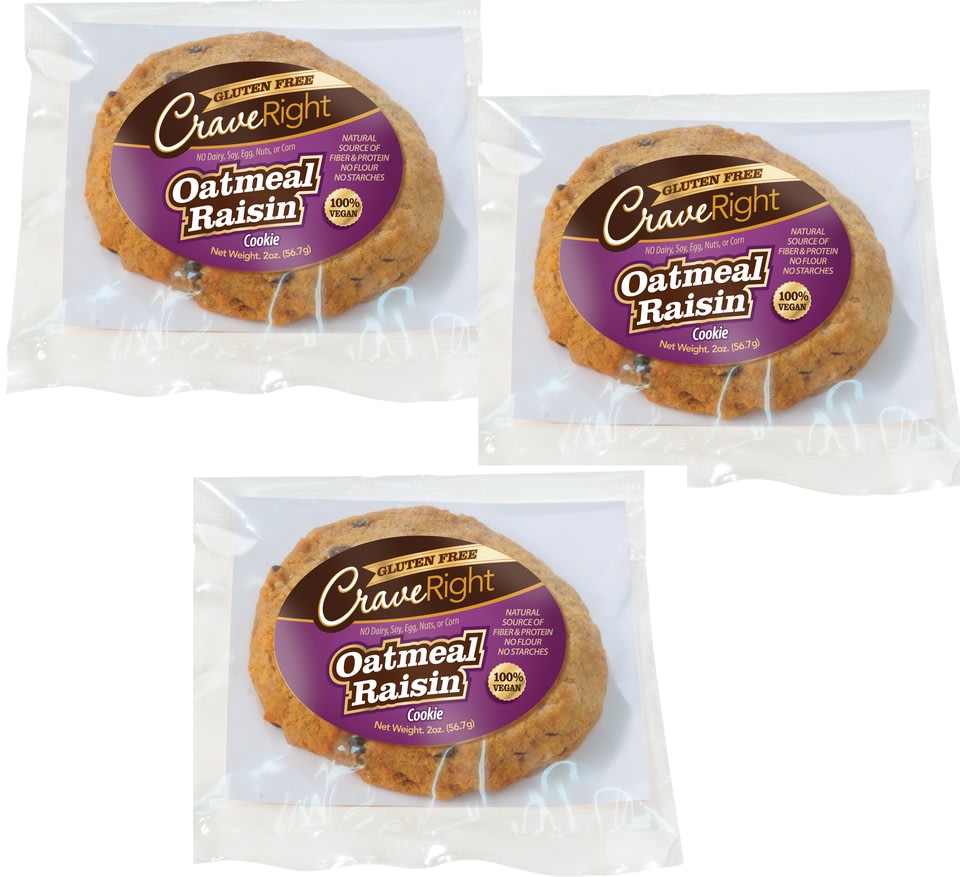 CraveRight Single Jumbo Cookies - Oatmeal Raisin