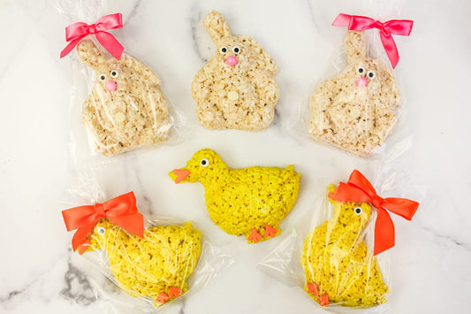 Creative Crispies Co Easter Bunny and Chick Rice Crispie Treats