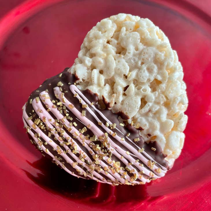 Creative Crispies Co Valentine's Day Chocolate Dipped Heart Rice Crispie Treats