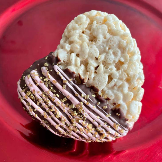Creative Crispies Co Valentine's Day Chocolate Dipped Heart Rice Crispie Treats