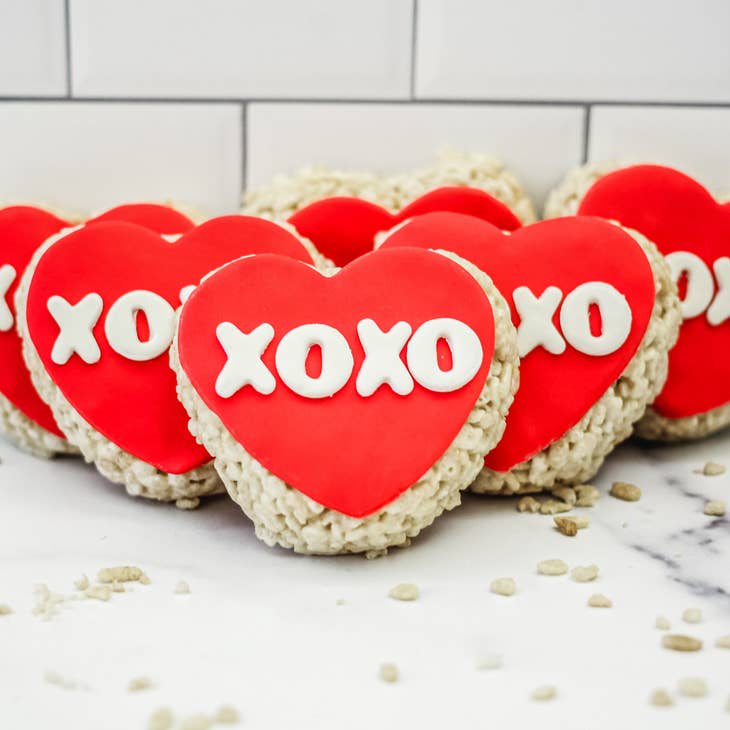 Creative Crispies Co Valentine's Day Heart with Conversation Rice Crispie Treats