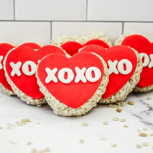 Creative Crispies Co Valentine's Day Heart with Conversation Rice Crispie Treats