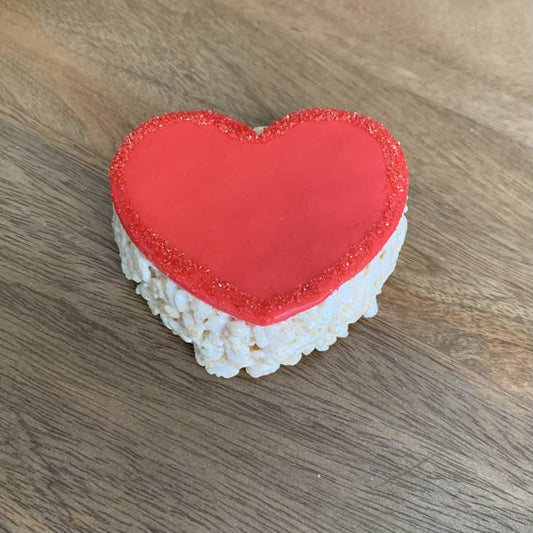 Creative Crispies Co Valentine's Day Heart with Sugar Rice Crispie Treats