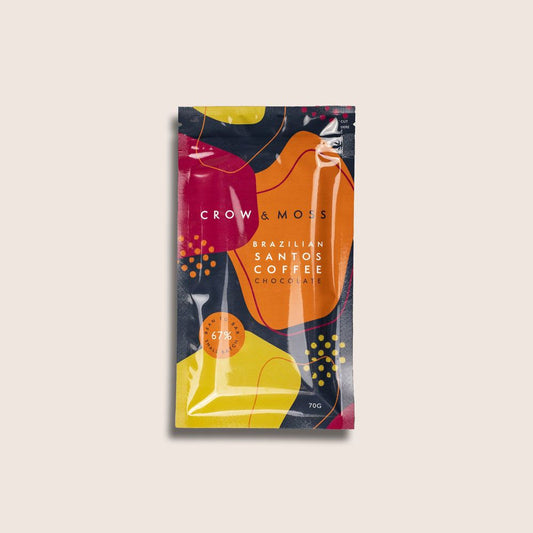 Crow & Moss Chocolate Brazilian Santos Coffee 67% Chocolate Bar