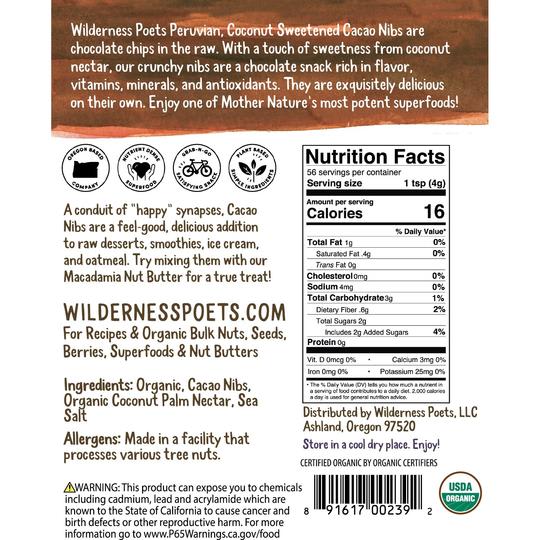 Coconut Sweetened Cacao Nibs SWTNIB8