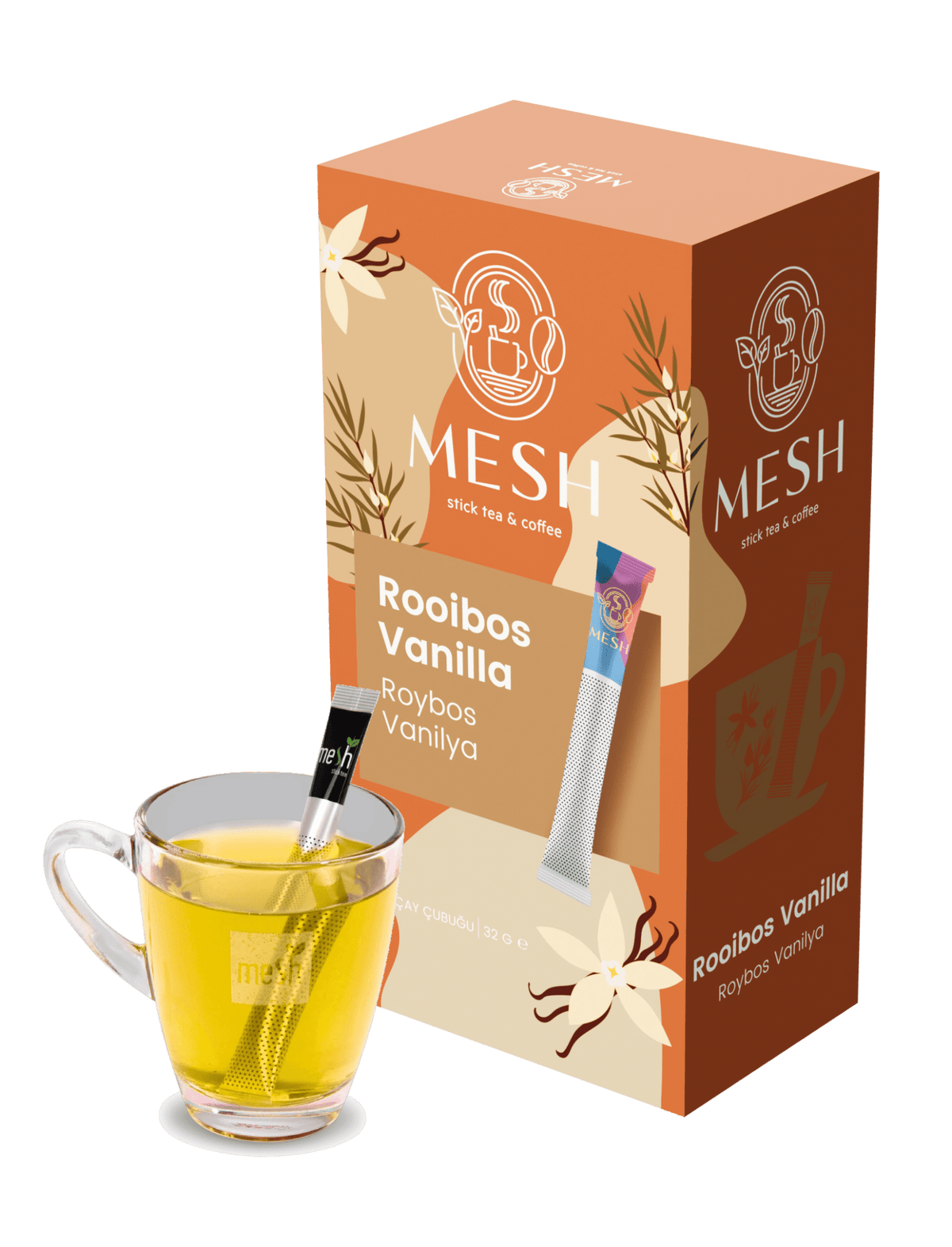 Cup Sticks Rooibos Vanilla Tea Mesh Sticks (16 Servings)