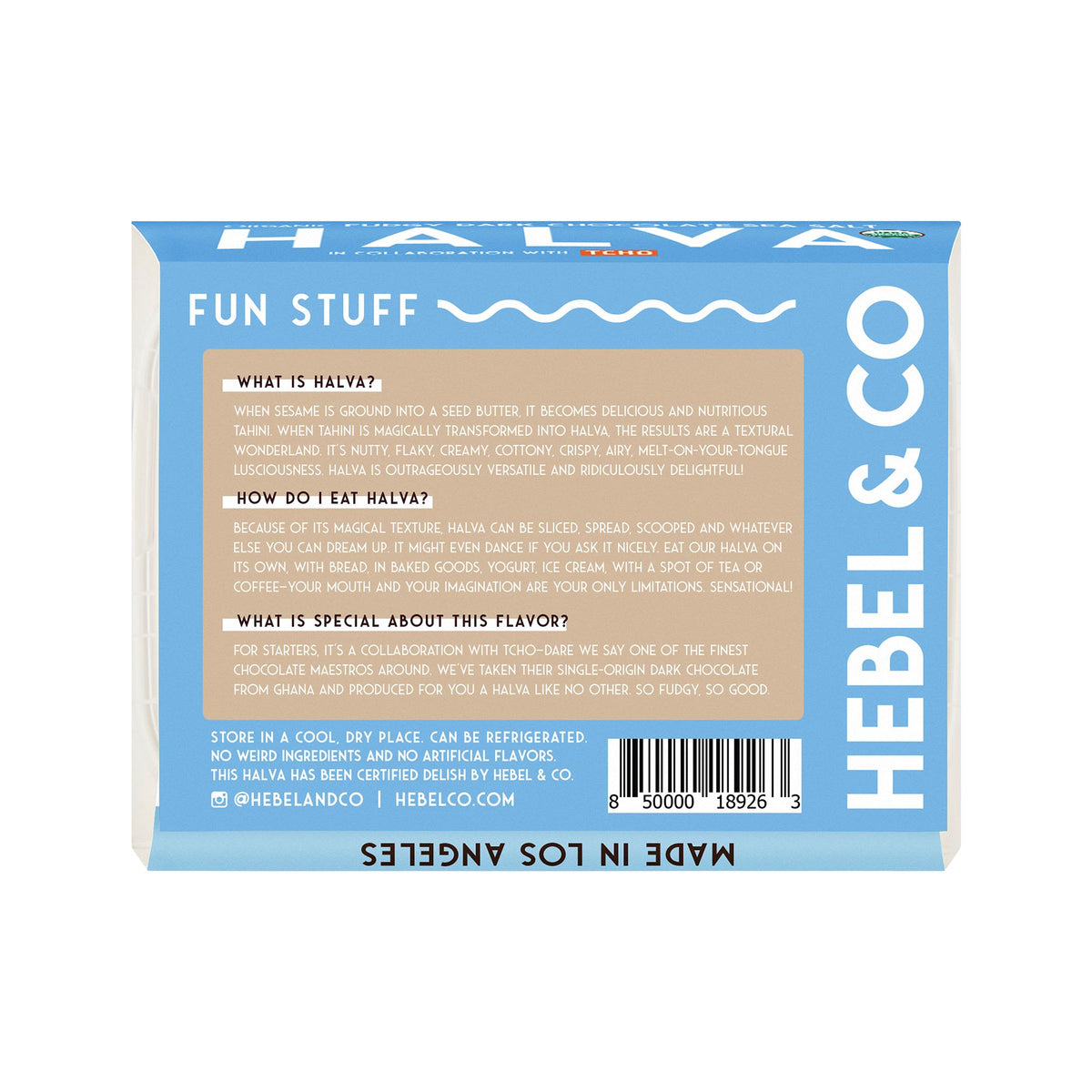 Fudgy Dark Chocolate Sea Salt Organic Sesame Tahini Halva 850000189263