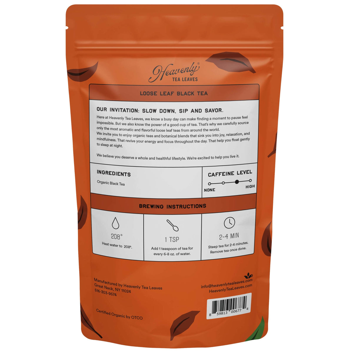 Heavenly Tea Leaves Organic Assam, Bulk Loose Leaf Black Tea, 1 lb. HSB425-16