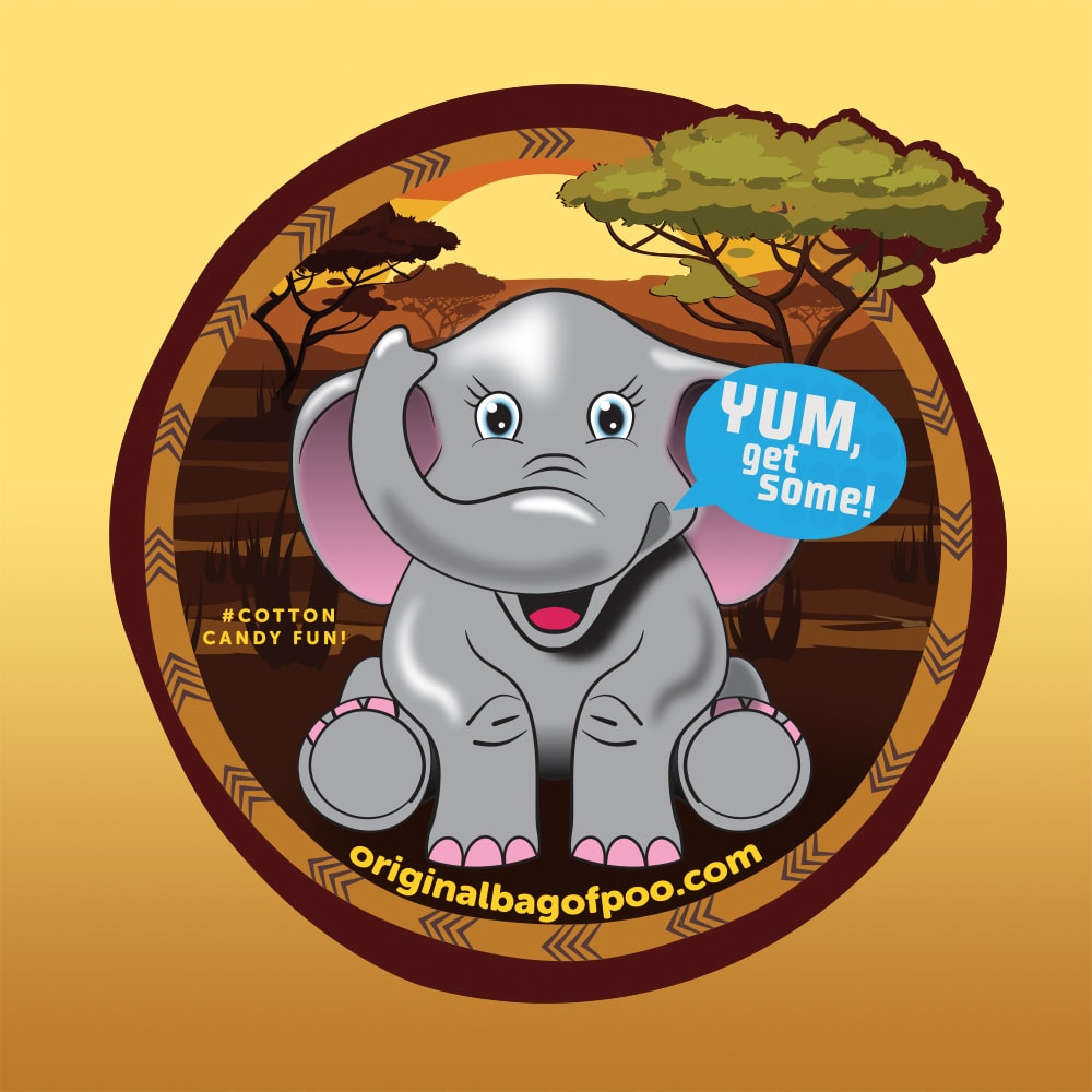 The Original Bag of Poo - Elephant Cotton Candy 6001-CS