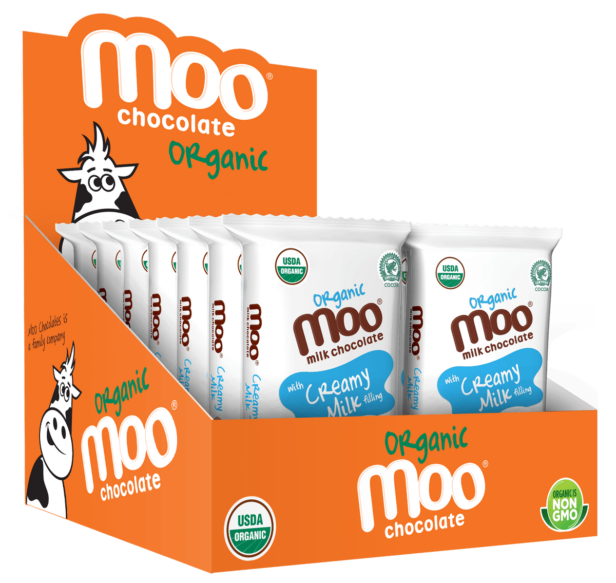 Organic Creamy Milk & Milk Chocolate Mini Bars, 0.7 oz 007