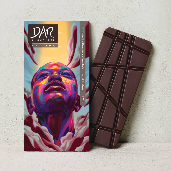 DAR Chocolate ArtBar - Salted Caramel Coffee Milk Chocolate Bar 60% Cacao