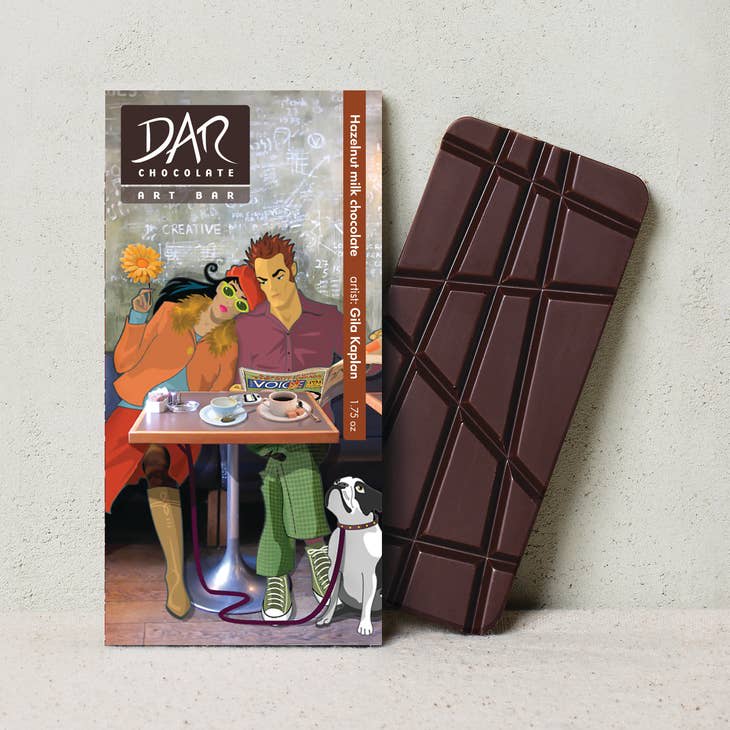 DAR Chocolate ArtBar - Organic Hazelnuts & Milk Chocolate Bar