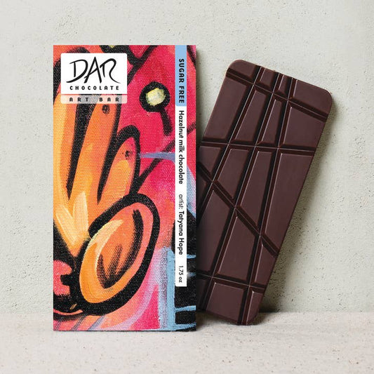 DAR Chocolate ArtBar Sugar Free - Hazelnuts & Milk Chocolate Bar