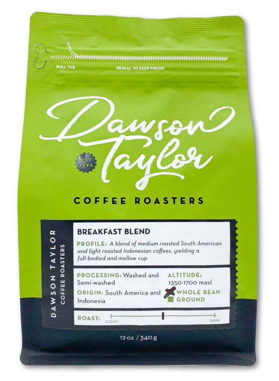 Dawson Taylor Coffee Roasters Signature Blends and Roasts - Breakfast Blend