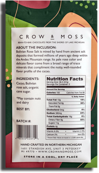 Bolivian Rose Salt 67% Chocolate Bar