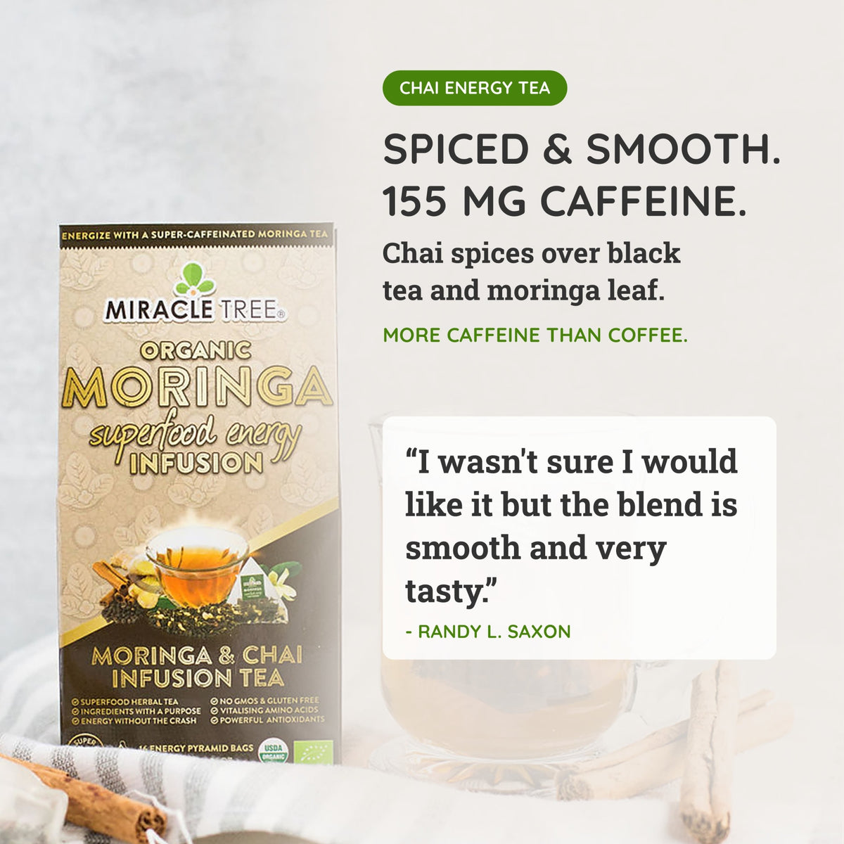 Organic Moringa Energy Tea, 16ct MT-MCT-16