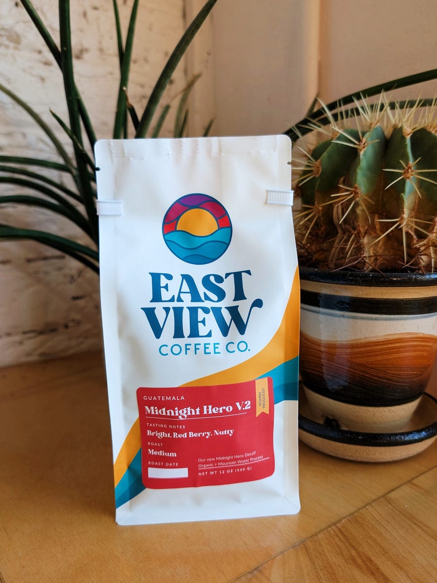East View Coffee Company Midnight Hero Decaf - Ground, packs