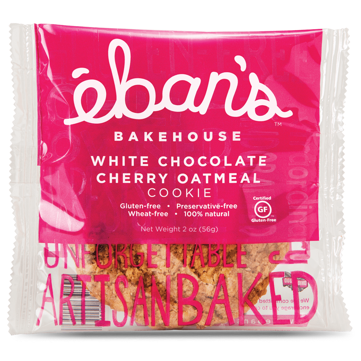 Eban's Bakehouse Gluten Free White Chocolate Cherry Oatmeal Cookies