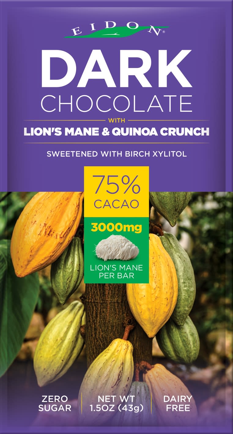 Eidon Ionic Minerals Dark Chocolate Bars - Lion's Mane & Quinoa Crunch