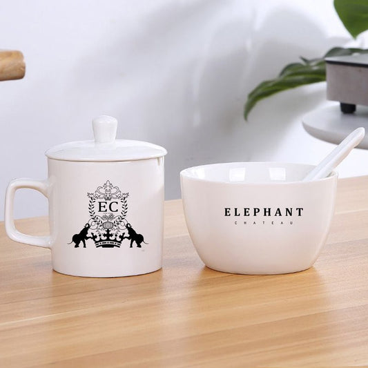 Elephant Chateau White Porcelain Perfect Tea Cup Set (4 Pieces)