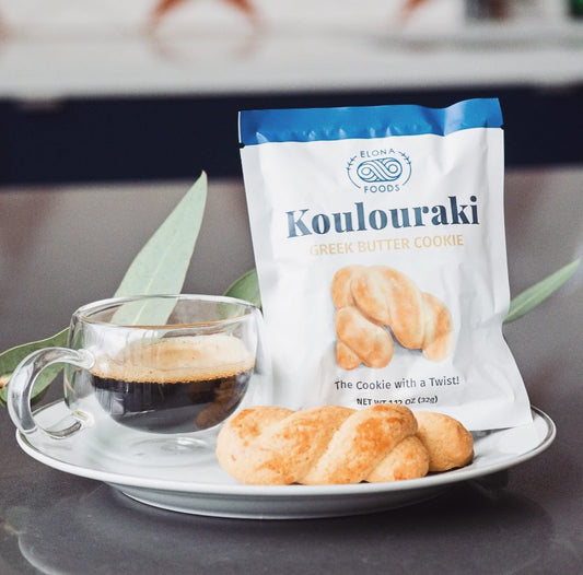 Elona Foods Koulouraki Greek Butter Cookie 2-Pack (Carton of 14)