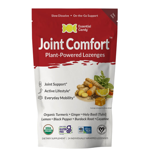 Essential Candy Joint Comfort Organic Botanical Lozenges – Supports Joint Comfort, Mob