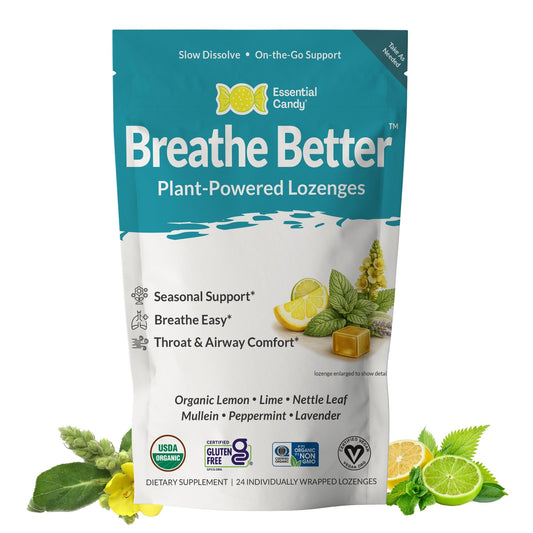 Essential Candy Breathe Better Organic Botanical Lozenges – Seasonal Allergy & Breathi