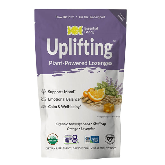 Essential Candy Uplifting Organic Botanical Lozenges – Calm, Mood Support – Ashwagandh