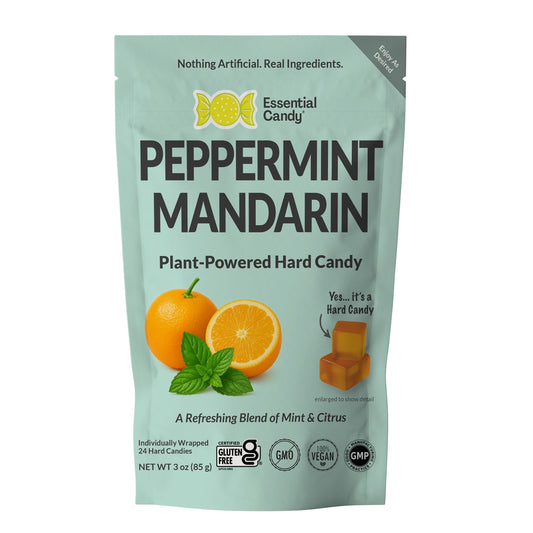 Essential Candy Peppermint Mandarin Better-for-You Hard Candy – Cool & Citrusy – Organ