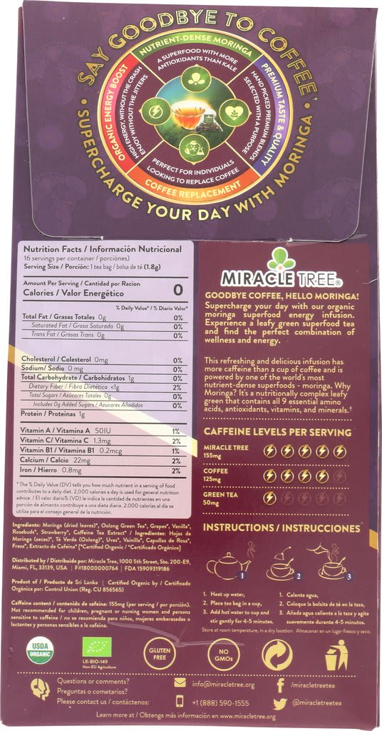Organic Moringa Energy Tea, 16ct MT-OGT-16