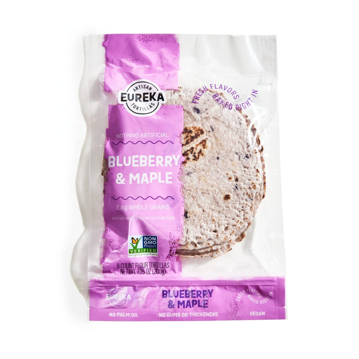 Eureka Tortilla Flour Tortillas (6 inch, 8 Count) - Blueberry & Maple